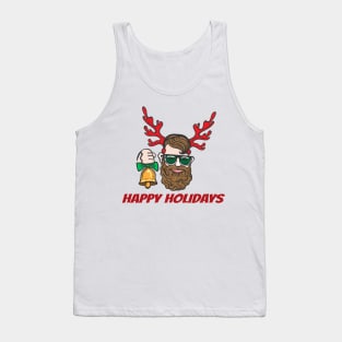 Hipster with reindeer horns Tank Top